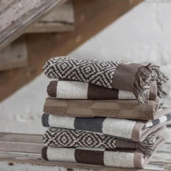 Mette Ditmer Retro Guest Towels Chocolate^ Badeværelse|Badtekstiler