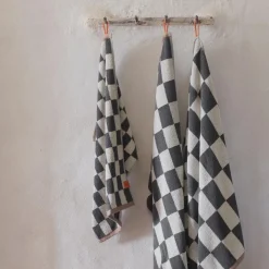 Mette Ditmer Retro Hand Towel Dark Grey^ Badeværelse|Badtekstiler