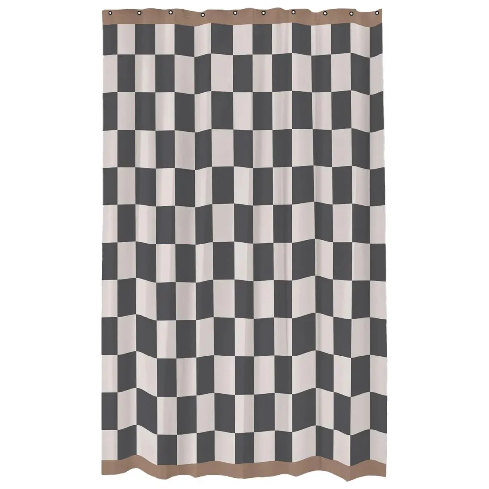 Mette Ditmer Retro Shower Curtain Dark Grey^ Badeværelse|Badtekstiler