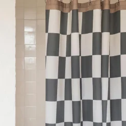 Mette Ditmer Retro Shower Curtain Dark Grey^ Badeværelse|Badtekstiler