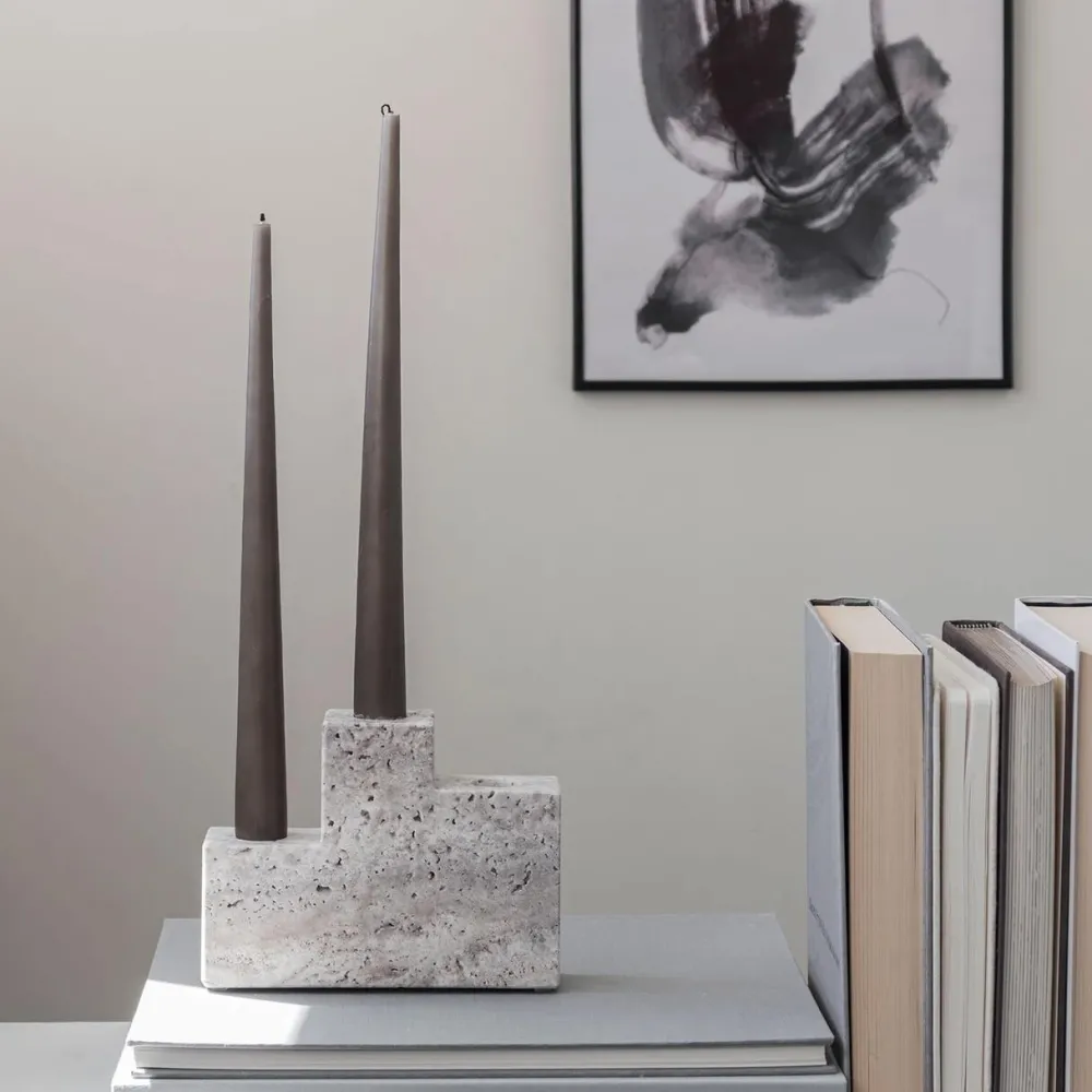 Mette Ditmer Step Trio Candleholder Chalk^ Lysestager