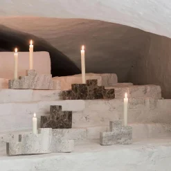 Mette Ditmer Step Trio Candleholder Chalk^ Lysestager