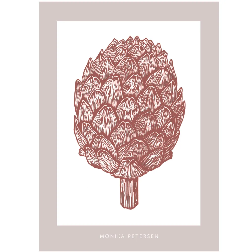 Monika Petersen Artichoke Poster Cherry Red^ Illustrationer & Plakater
