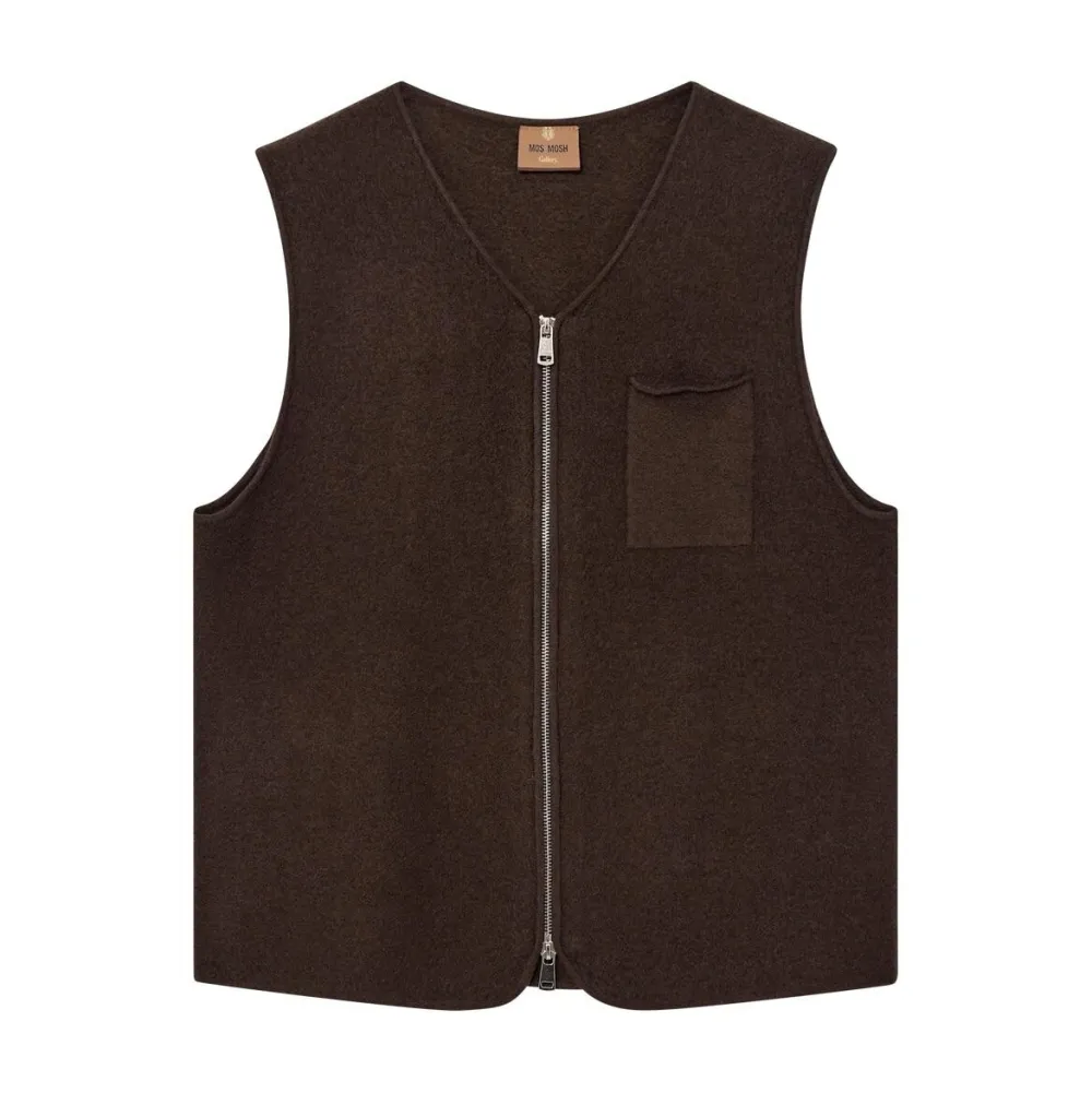 Mos Mosh Gallery Cess Ryan Boil Vest Chocolate Brown^ Overdele