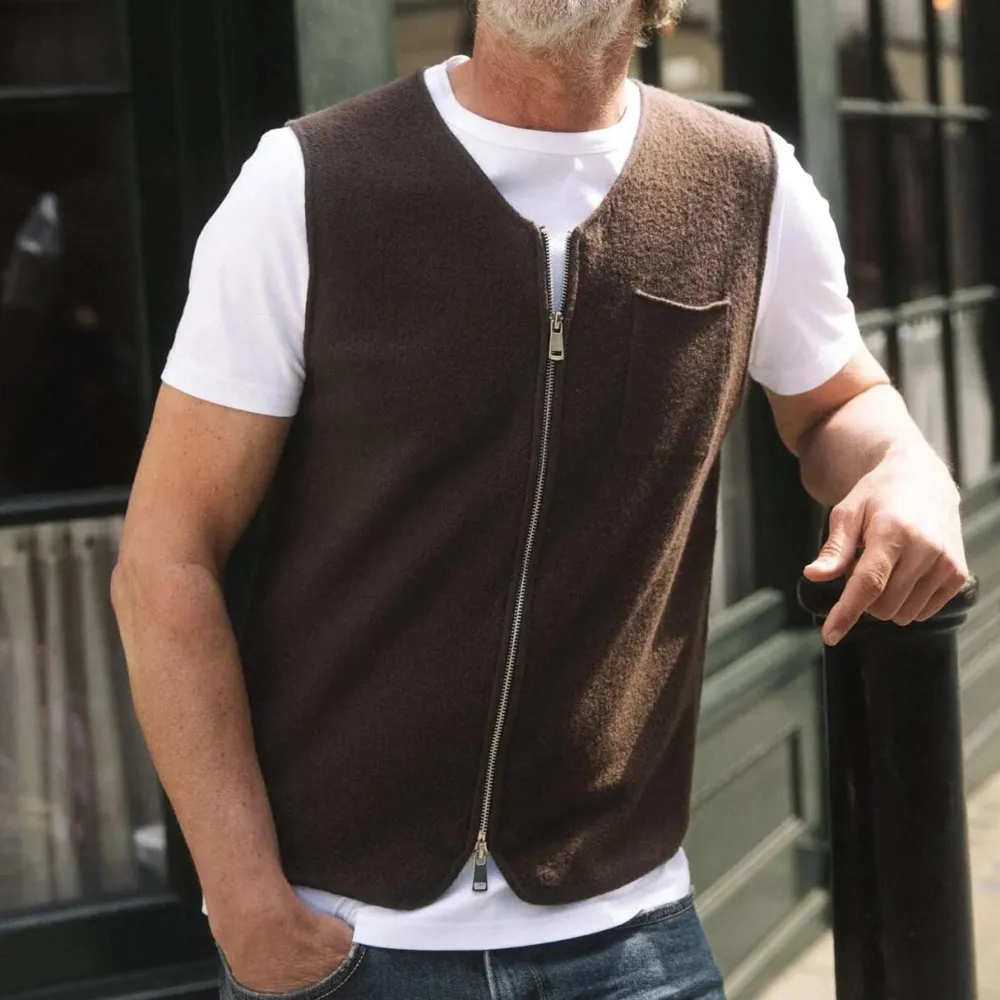 Mos Mosh Gallery Cess Ryan Boil Vest Chocolate Brown^ Overdele