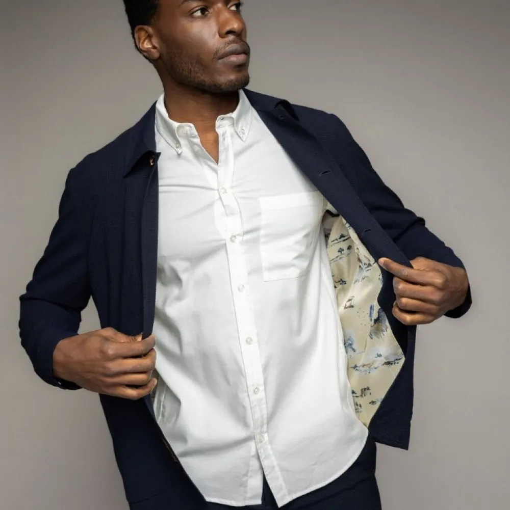 Mos Mosh Gallery Conor Seer Check Jacket Navy^ Overtøj