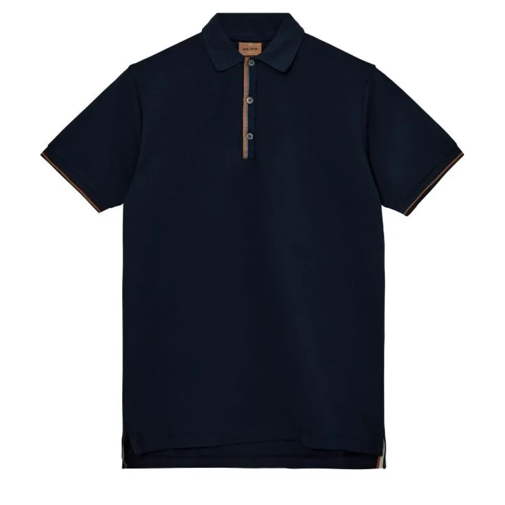 Mos Mosh Gallery Harvey Polo SS Tee Navy^ Overdele
