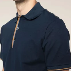 Mos Mosh Gallery Harvey Polo SS Tee Navy^ Overdele