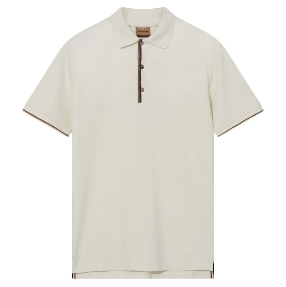 Mos Mosh Gallery Harvey Polo SS Tee Off White^ Overdele