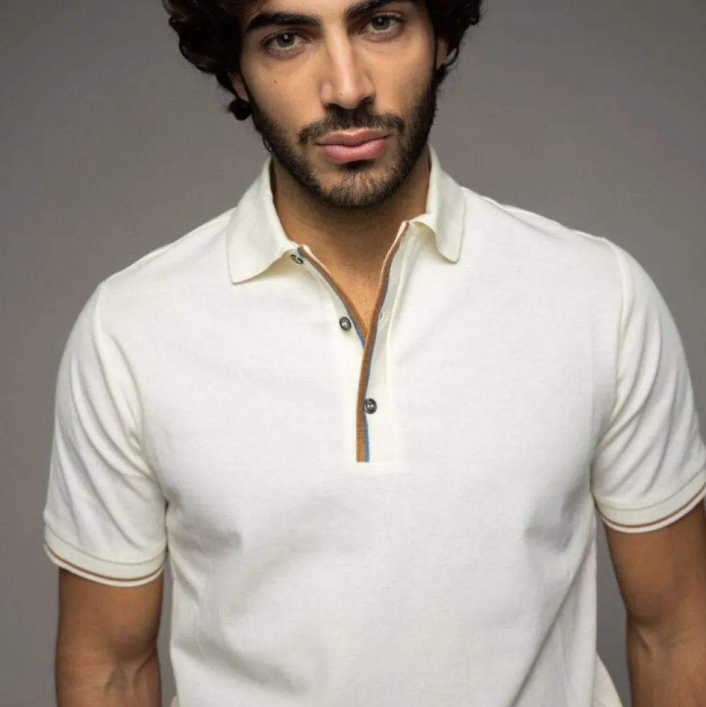 Mos Mosh Gallery Harvey Polo SS Tee Off White^ Overdele