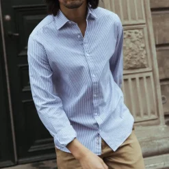 Mos Mosh Gallery Marco Oxford Stripe Shirt Light Blue^ Overdele