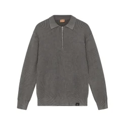 Mos Mosh Gallery Royce Zip Polo Knit Light Grey^ Overdele