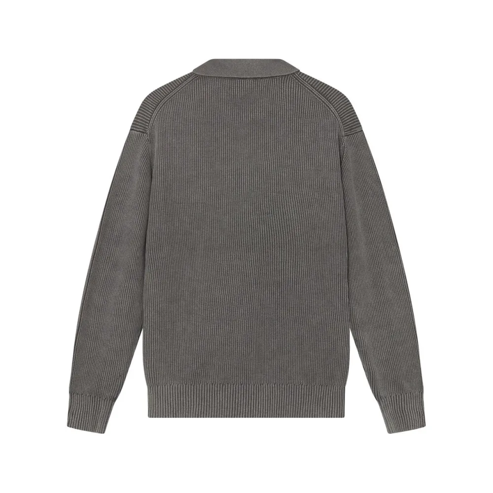Mos Mosh Gallery Royce Zip Polo Knit Light Grey^ Overdele
