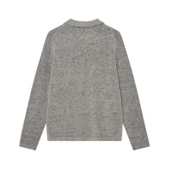 Mos Mosh Gallery Ryan Soft Zip Polo Pullover Light Grey^ Overdele