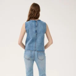 My Essential Wardrobe Dango Top Light Blue Retro Wash^Dame Overdele