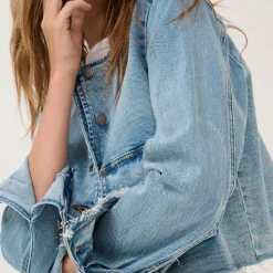 My Essential Wardrobe Dango Short Jacket Light Blue Retro Wash^Dame Overtøj