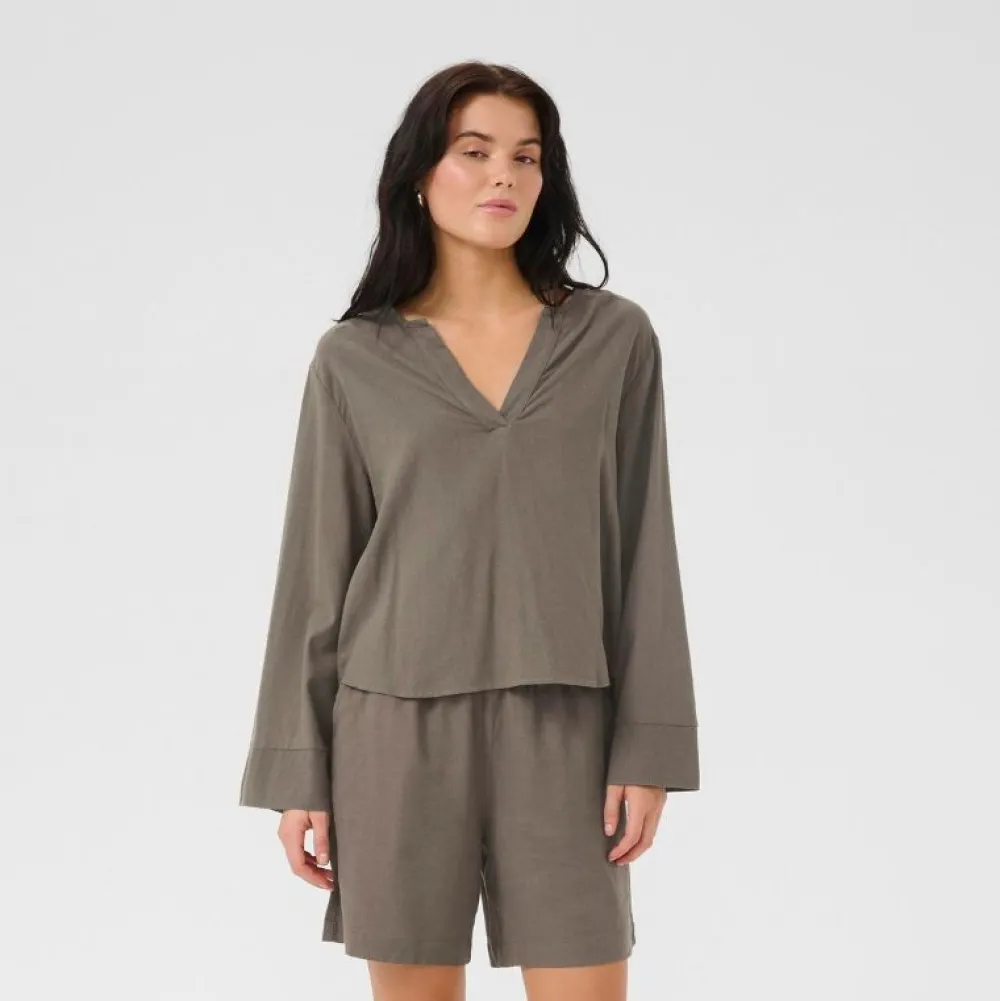 My Essential Wardrobe Dias Blouse Walnut^Dame Overdele