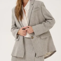 My Essential Wardrobe Emmy Blazer Oatmeal Melange^Dame Overdele