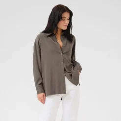 My Essential Wardrobe Gilda Boxy Shirt Walnut^Dame Overdele