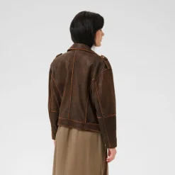 My Essential Wardrobe Gilo Leather Jacket Brown Retro Wash^Dame Overtøj