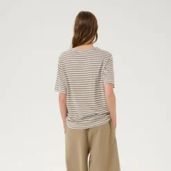 My Essential Wardrobe Lisa Striped Tee Major Brown Striped^Dame Overdele