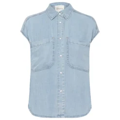 My Essential Wardrobe Nelly SS Shirt Light Blue Wash^Dame Overdele