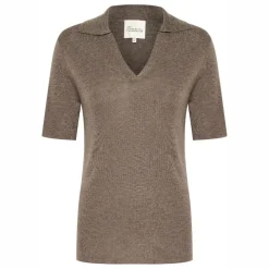 My Essential Wardrobe Polly Polo Blouse Major Brown Melange^Dame Overdele