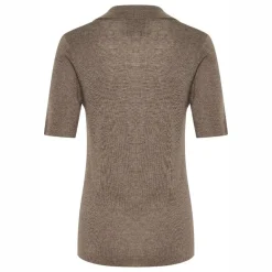 My Essential Wardrobe Polly Polo Blouse Major Brown Melange^Dame Overdele