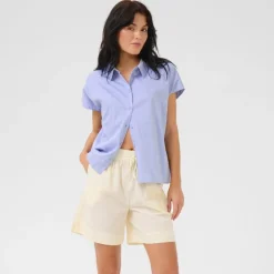 My Essential Wardrobe Stino Boxy Shirt Vista Blue^Dame Overdele