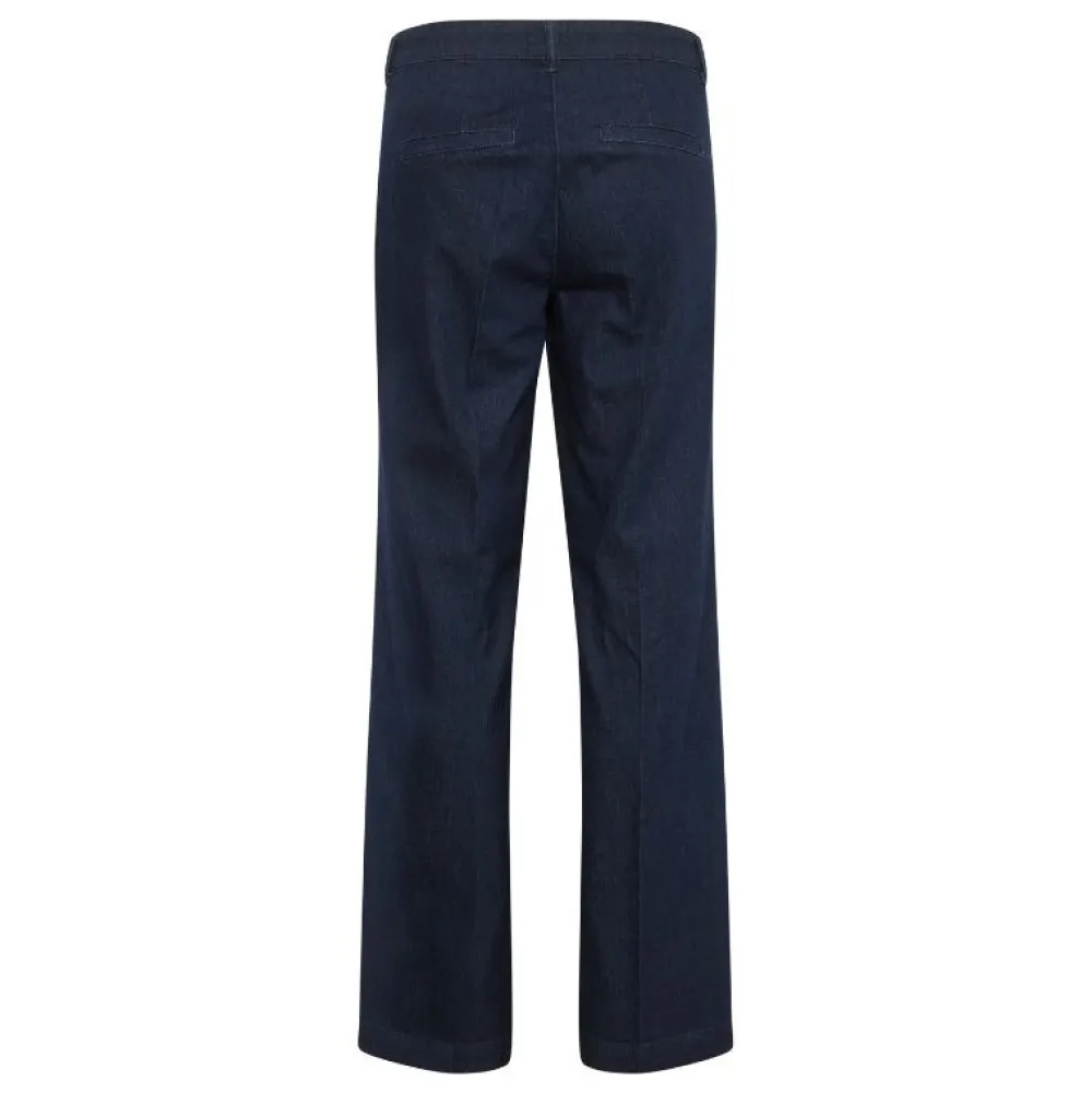 My Essential Wardrobe The Lara Pants Dark Blue Un-Wash^Dame Underdele