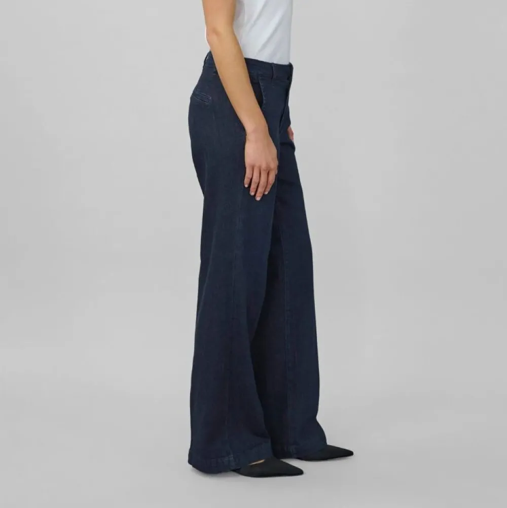 My Essential Wardrobe The Lara Pants Dark Blue Un-Wash^Dame Underdele