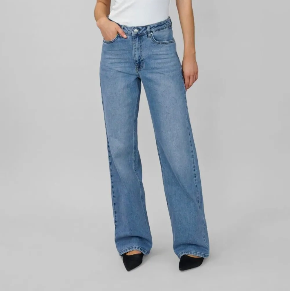My Essential Wardrobe The Louis High Wide Jeans Medium Blue^Dame Underdele