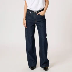My Essential Wardrobe The Louis High Wide Jeans Dark Blue Un-Wash^Dame Underdele