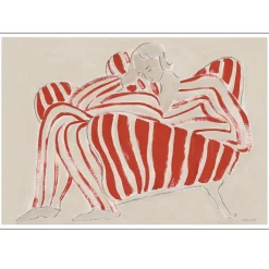 Poster & Frame Red Chair 30x40 cm^ Illustrationer & Plakater