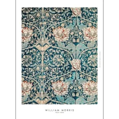 Poster & Frame William Morris Blue Flowers A4^ Illustrationer & Plakater