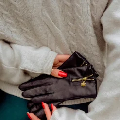 RHANDERS Arabella Leather Gloves Black^Dame Accessories|Accessories