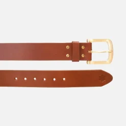 RHANDERS Buckingham Grand Belt Cognac/Gold^Dame Accessories|Accessories
