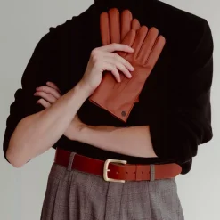 RHANDERS Buckingham Grand Belt Cognac/Gold^Dame Accessories|Accessories