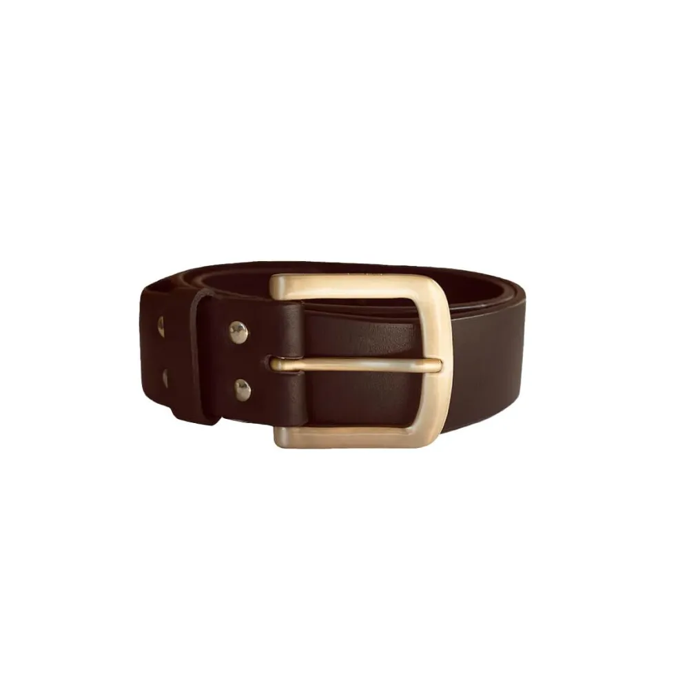 RHANDERS Buckingham Grand Belt Brown/Gold^Dame Accessories|Accessories