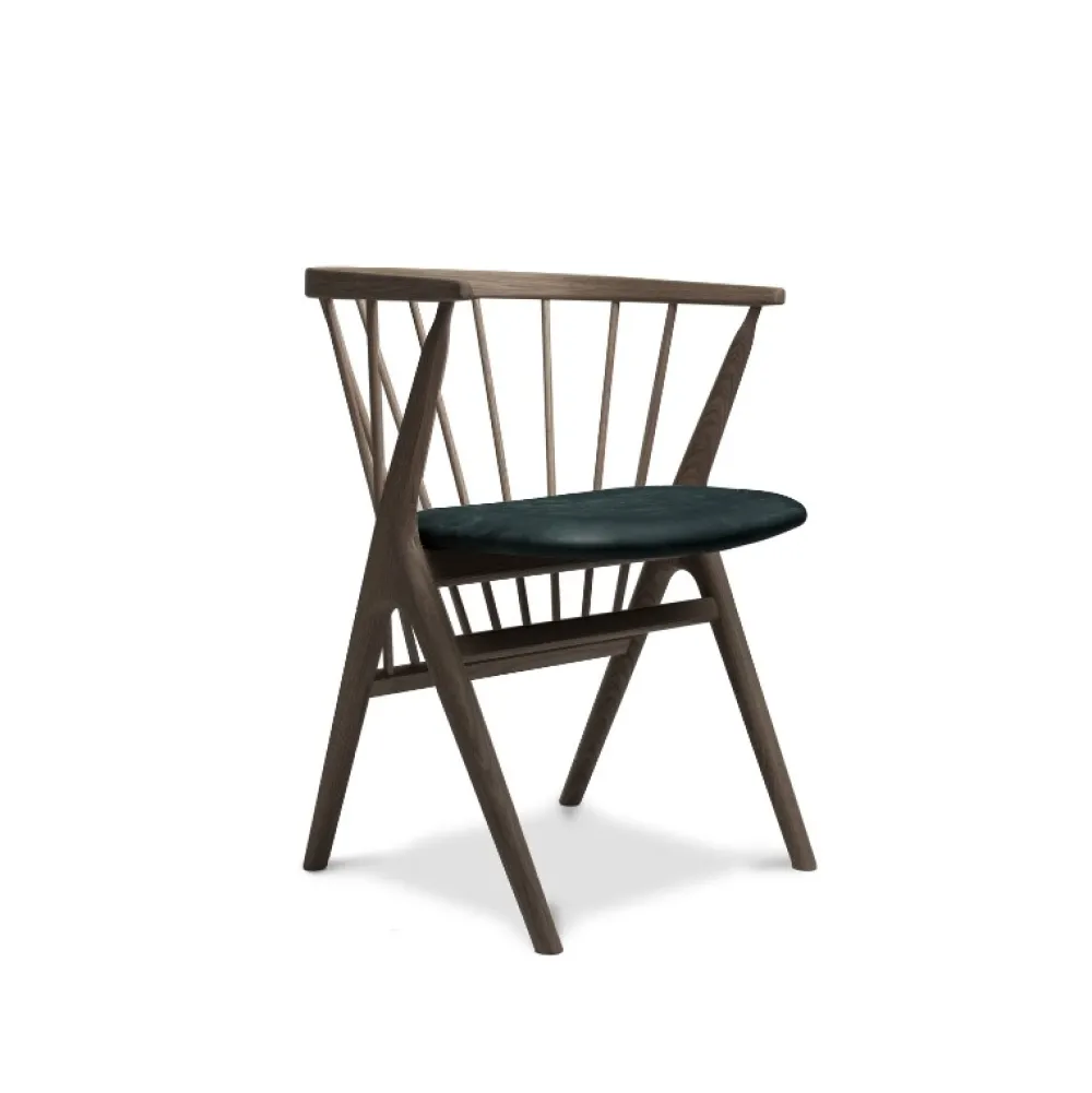 Sibast Furniture No 8 Chair Mørkolieret Eg Sort Saga Læder^ Stue|Stole