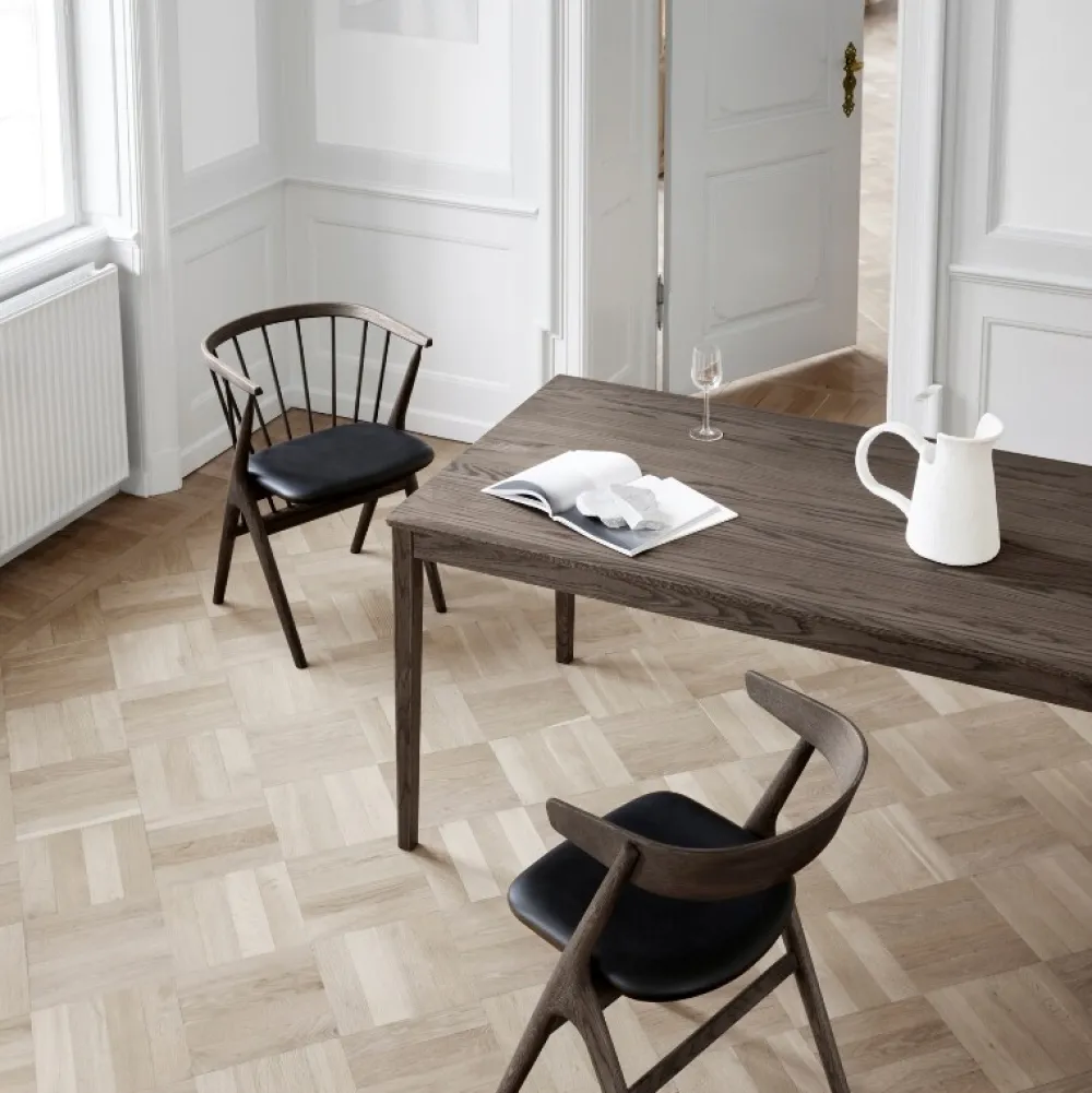 Sibast Furniture No 8 Chair Mørkolieret Eg Sort Saga Læder^ Stue|Stole