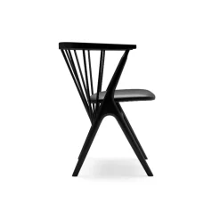 Sibast Furniture No 8 Chair Sortlakeret Bøg Sort Saga Læder^ Stue|Stole