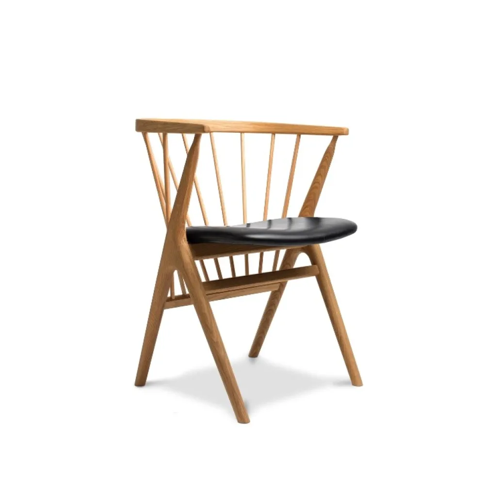 Sibast Furniture No 8 Chair Eg Olie Sort Saga Læder^ Stue|Stole
