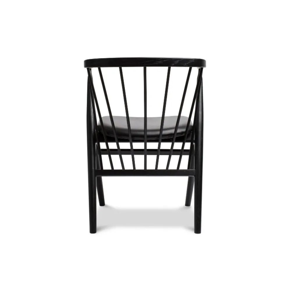Sibast Furniture No 8 Chair Sortlakeret Eg Sort Saga Læder^ Stue|Stole