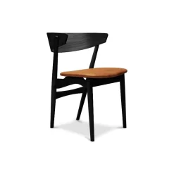 Sibast Furniture No 7 Dining Chair Sortlakeret Eg Cognac Dunes Læder^ Stue|Stole