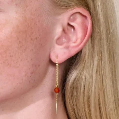 Soï Krystal Ella Øreringe Rød Jade^Dame Accessories|Smykker