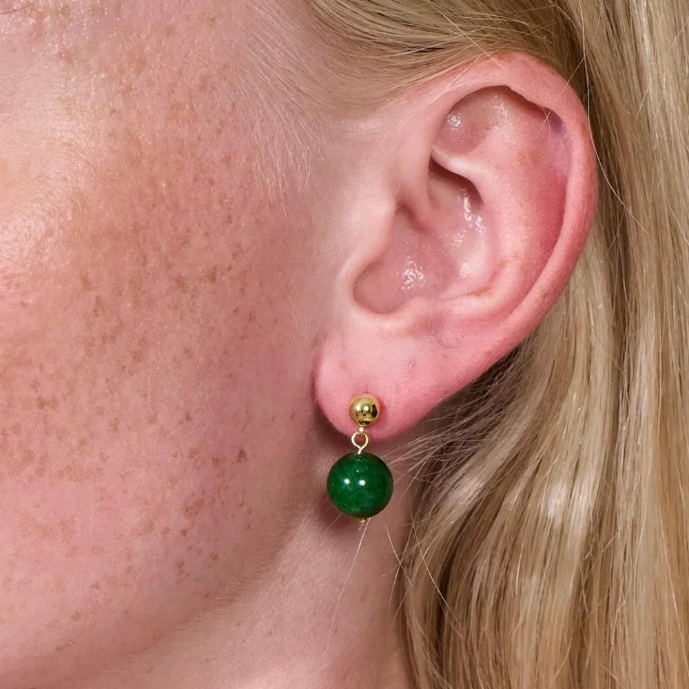 Soï Krystal Nora Øreringe Grøn Jade^Dame Accessories|Smykker