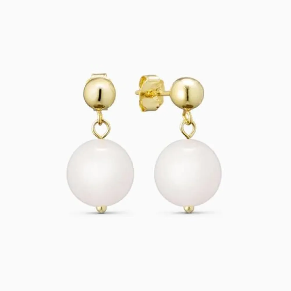 Soï Krystal Nora Øreringe Rosa Jade^Dame Accessories|Smykker