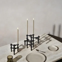 STOFF Nagel Candle Holder Set With 3 Black^ Andet Boligtilbehør|Lysestager