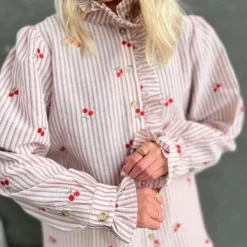Stories From The Atelier - By Copenhagen Shoes Stories From The Atelier Winter Garden Shirt Off White/Red^Dame Overdele